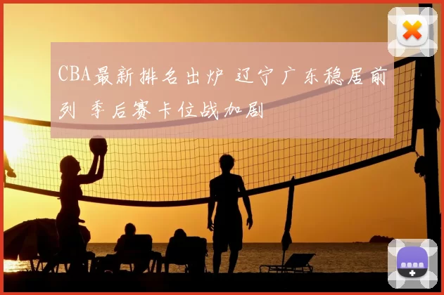 CBA最新排名出炉 辽宁广东稳居前列 季后赛卡位战加剧